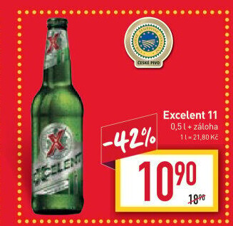 Pivo světlý ležák 11° Excelent