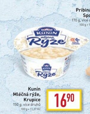 Mléčná rýže Kunín