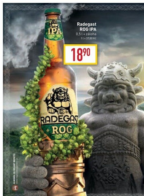 Pivo světlý výčepní speciál ROG IPA Radegast