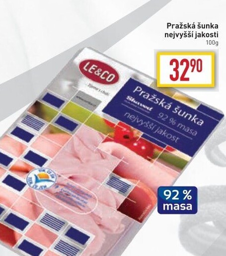Šunka pražská nejvyšší jakosti LE&amp