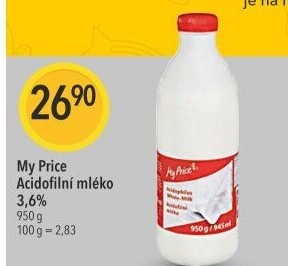 Acidofilní mléko My Price