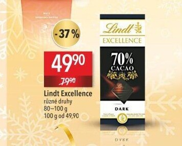 Čokoláda Excellence Lindt