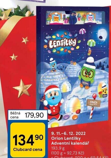 Adventní kalendář Lentilky Orion