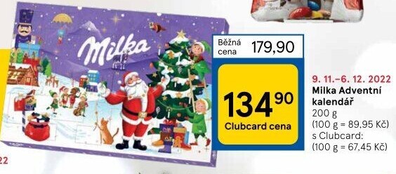 Adventní kalendář Milka