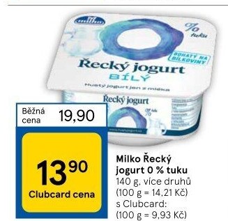 Bílý jogurt řecký 0% Milko