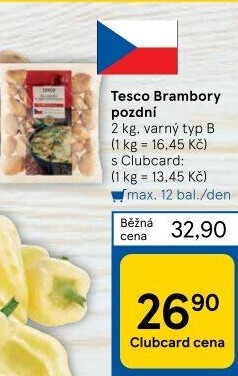Brambory pozdní B Tesco