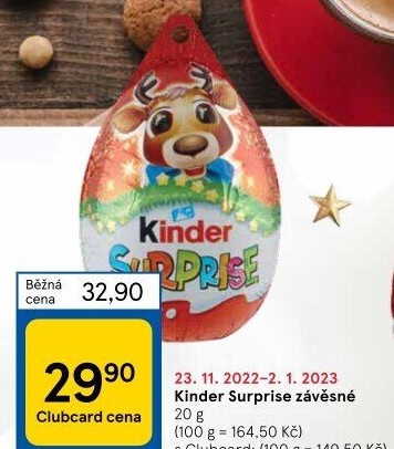 Čokoládové vajíčko s překvapením Kinder Surprise - Tesco akcniletaky.com