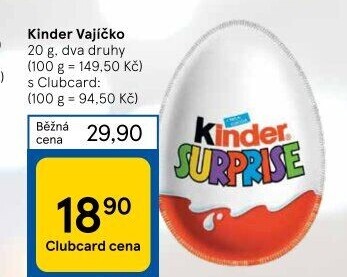 Čokoládové vajíčko s překvapením Kinder Surprise