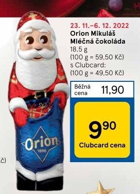 Čokoládový Mikuláš Orion