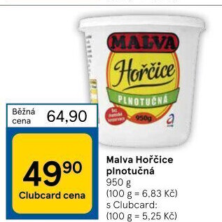 Hořčice plnotučná Malva