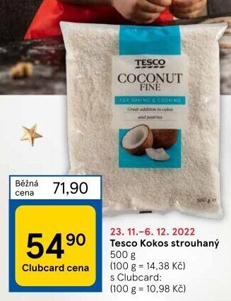 Kokos strouhaný Tesco