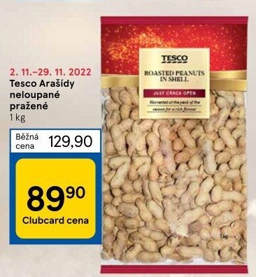 Neloupané arašídy Tesco