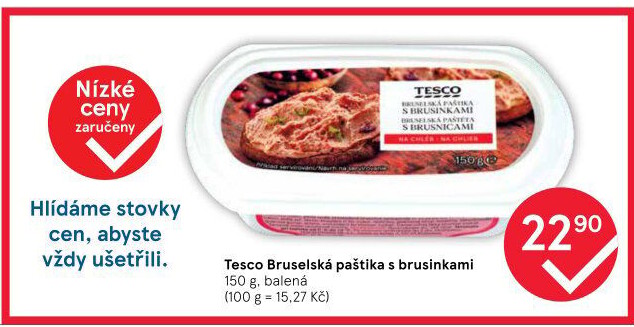 Paštika bruselská s brusinkami Tesco