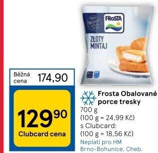 Porce tresky obalovaná mražená Frosta