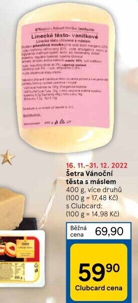 Těsta s máslem Šetra