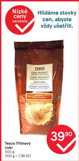 Třtinový cukr Tesco
