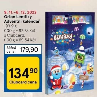 Adventní kalendář Lentilky Orion