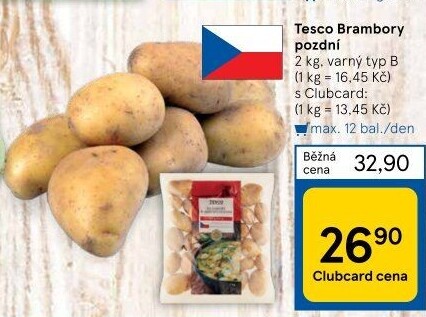 Brambory pozdní B Tesco