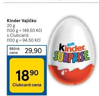 Čokoládové vajíčko s překvapením Kinder Surprise