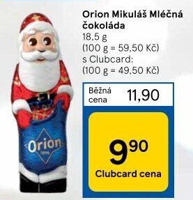 Čokoládový Mikuláš Orion