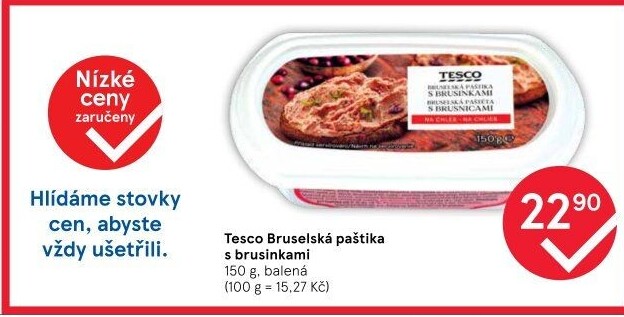 Paštika bruselská s brusinkami Tesco