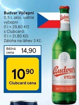 Pivo světlé výčepní Budweiser Budvar