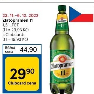 Pivo světlý ležák 11° Zlatopramen