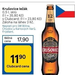 Pivo světlý ležák Krušovice
