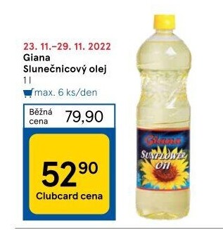 Slunečnicový olej Giana