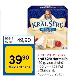 Sýr Hermelín Král sýrů