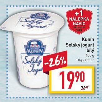 Bílý jogurt selský Kunín