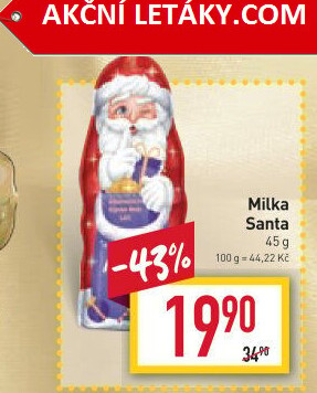 Čokoládový Santa Milka