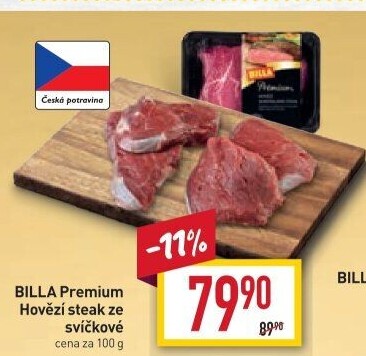 Hovězí steak ze svíčkové Billa Premium