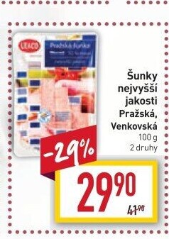 Šunka pražská nejvyšší jakosti LE&amp
