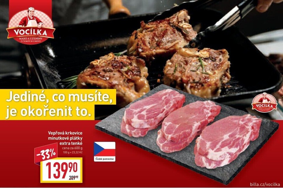 Vepřová krkovice bez kosti Vocílka