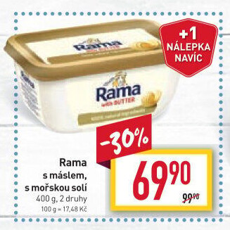 Margarín s máslem a mořskou solí Rama