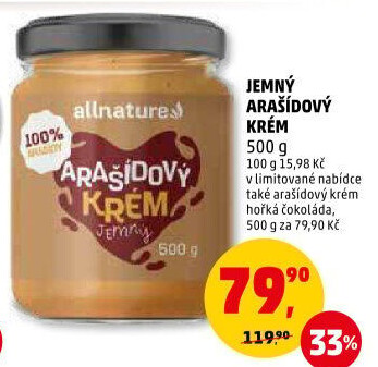 Arašídový krém Allnature