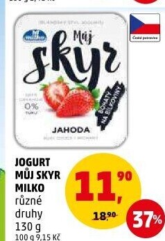Dezert zakysaný ochucený Můj Skyr 0% Milko