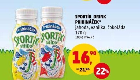 Jogurtový nápoj Sportík Pribináček