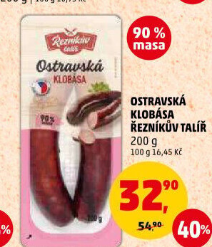 Ostravská klobása Řezníkův talíř