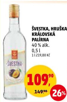 Pálenka švestka Královská palírna