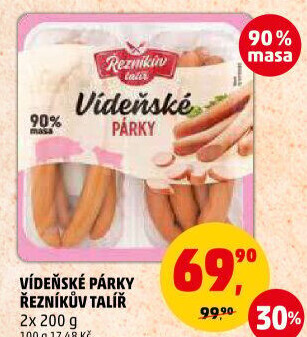 Párky vídeňské Řezníkův talíř