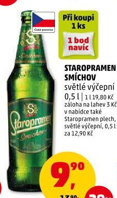 Pivo světlé výčepní 10° Smíchov Staropramen