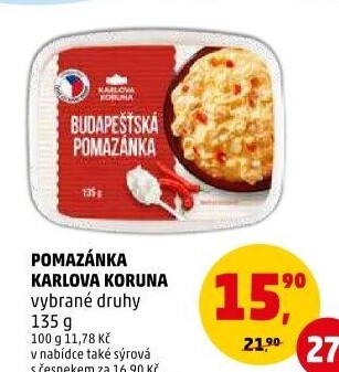 Pomazánky Karlova Koruna
