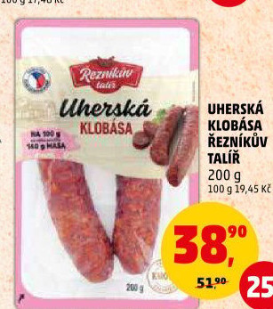 Uherská klobása Řezníkův talíř