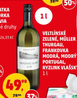 Víno Veltlínské zelené Vinné sklepy Podivín
