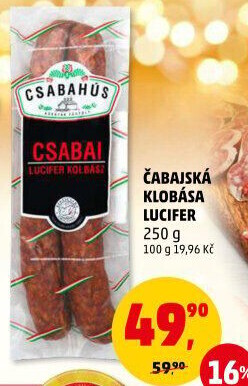 Čabajská klobása Lucifer Csabahús