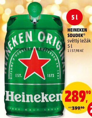 Pivo světlý ležák Heineken - soudek