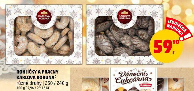 Rohlíčky vanilkové Karlova Koruna