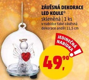 Vánoční závěsné svítící LED dekorace